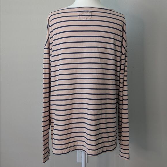 Current/Elliott Cream The Breton Tee Sailor Striped Long Sleeve T-Shirt Small - Picture 4 of 8